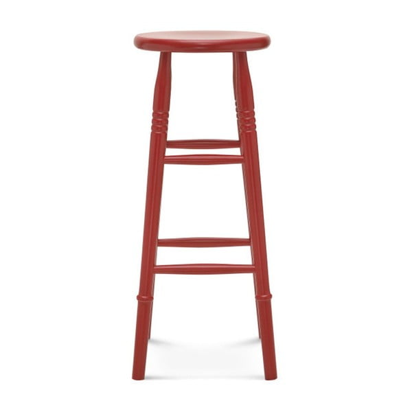 Červená barová drevená stolička Fameg Iver