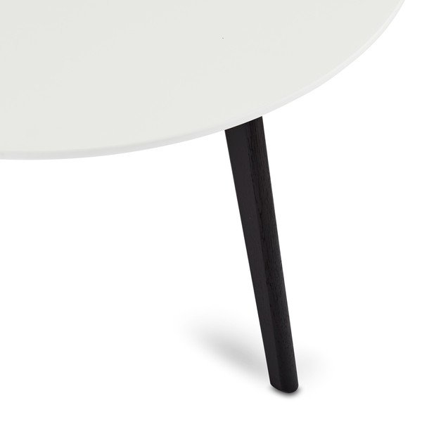Čierno-biely konferenčný stolík s nohami z dubového dreva Furnhouse Life, Ø 80 cm-image-4