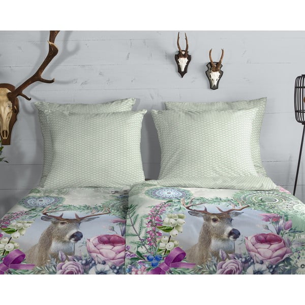 Zelené flanelové obliečky na jednolôžko 140x200 cm Romini – HIP-image-2