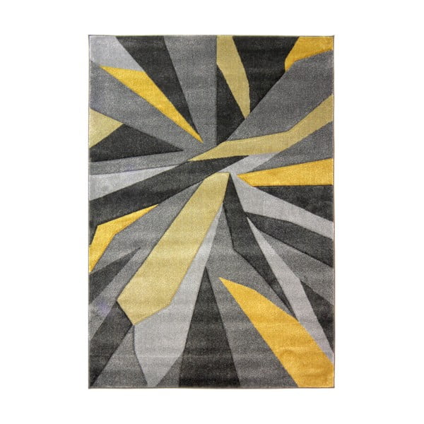 Žlto-sivý koberec Flair Rugs Shatter Ochre, 80 × 150 cm