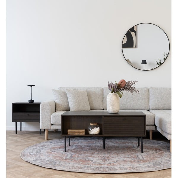 Tmavohnedý konferenčný stolík v dekore duba 50x100 cm Kyoto – House Nordic-image-1