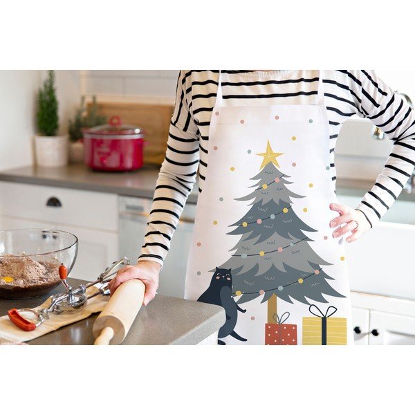 Vianočná bavlnená zástera Crazy Cat Xmas – Butter Kings-image-1