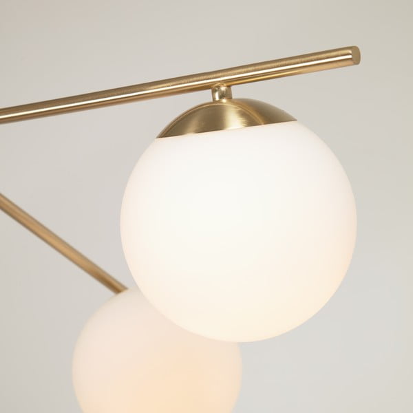 Stropné svietidlo so skleneným tienidlom v bielo-zlatej farbe ø 14 cm Mahala - Kave Home-image-1