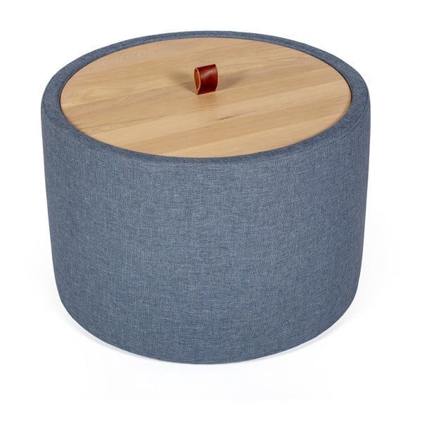 Odkladací stolík v denimovomodrej farbe s odnímateľnou doskou z dubového dreva Askala Ibisco, ⌀ 56 cm-image-4