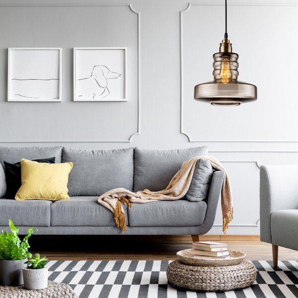 Sklenené závesné svietidlo v sivej farbe Lamkur Pendant-image-1