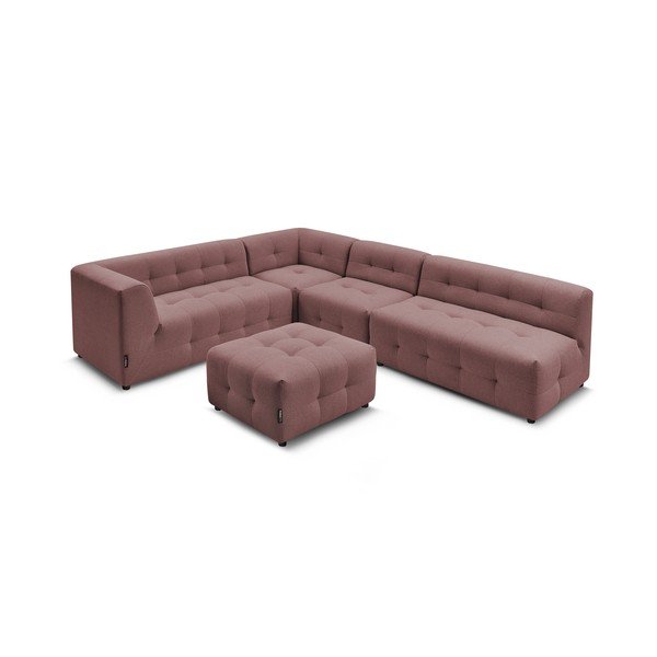 Tmavoružová rohová pohovka (ľavý roh) Kleber - Bobochic Paris-image-4