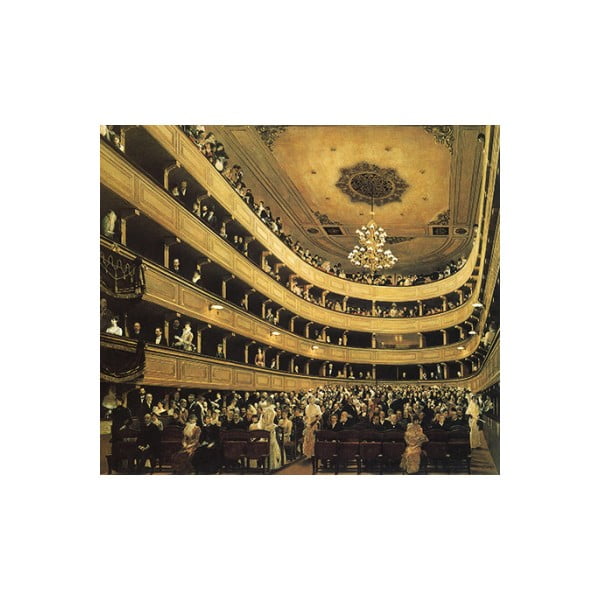 Reprodukcia obrazu Gustav Klimt - Auditorium in the Old Burgtheater Vienna, 30 x 30 cm