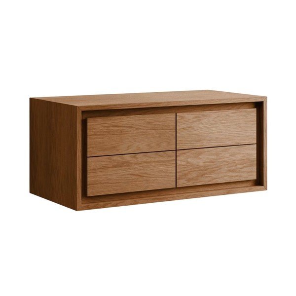 Hnedá závesná skrinka pod umývadlo z teakového dreva 90x40 cm Kenta – Kave Home