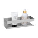 Strieborná samodržiaca kúpeľňová polička z nerezovej ocele v matne striebornej farbe Genova – Wenko