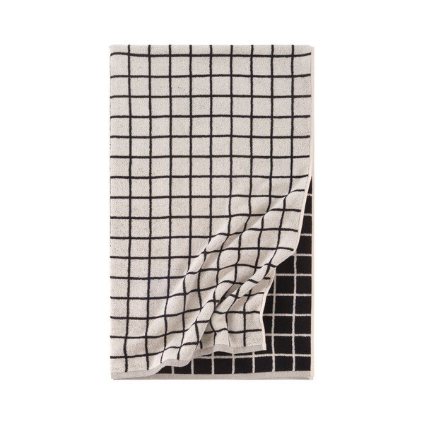 Čierna/béžová bavlnená osuška 90x150 cm Grid – Jotex