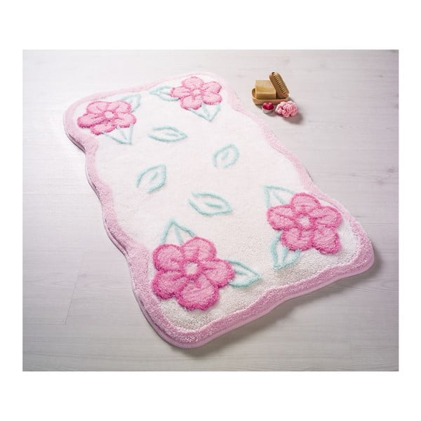 Béžovo-ružová predložka do kúpeľne Confetti Bathmats Ramses, 60 × 100 cm