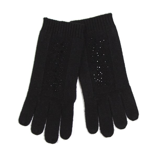 Čierne  rukavice Silk and Cashmere Milieu