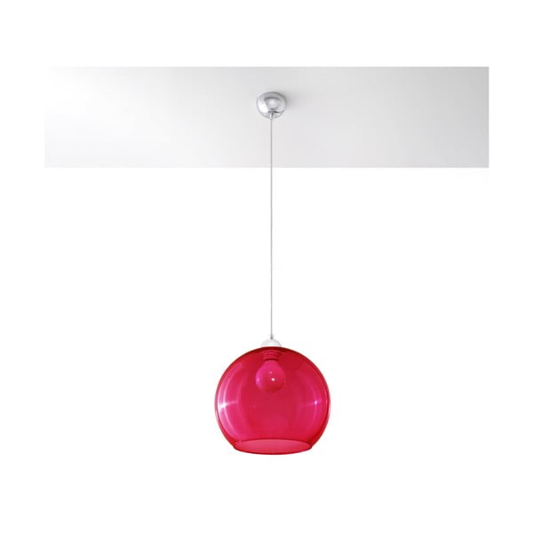 Červené závesné svietidlo so skleneným tienidlom ø 30 cm Bilbao – Nice Lamps