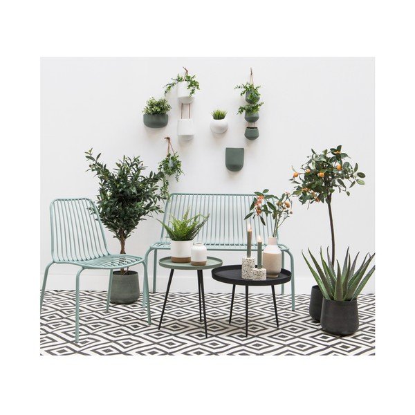 Matne biele dvojité závesné keramické kvetináče PT LIVING Skittle Doble-image-2