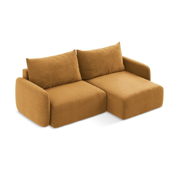 Oranžová rozkladacia/s úložným priestorom rohová pohovka (pravý roh) Kalena – Makamii-image-4