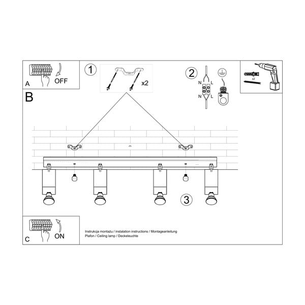 Biele stropné svietidlo Sollux Toscana-image-4