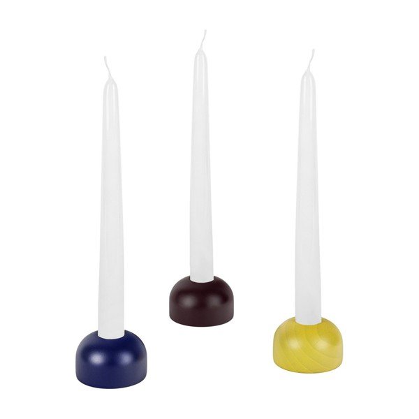 Drevené svietniky v súprave 3 ks Lums – noo.ma