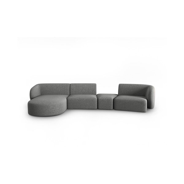 Sivá ženilková rohová pohovka (ľavý roh/s leňoškou) Paolo – Milo Casa