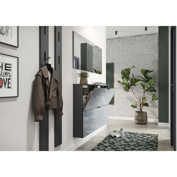 Sivý výklopný/závesný botník Valega - Germania-image-4