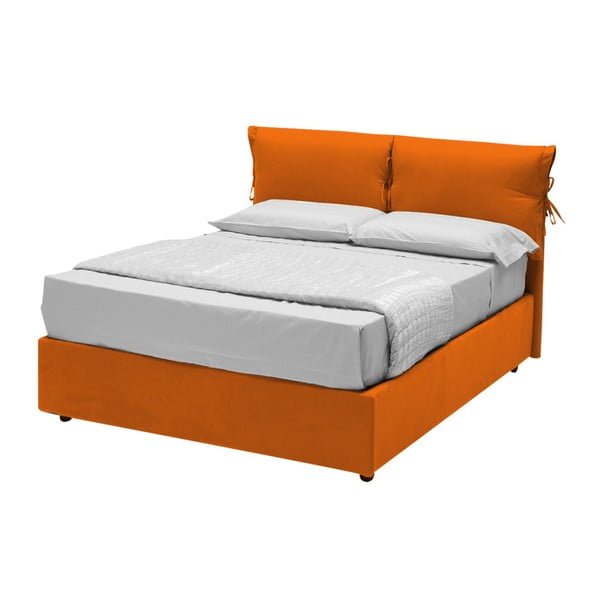 Oranžová jednolôžková posteľ s úložným priestorom 13Casa Iris, 120 x 190 cm