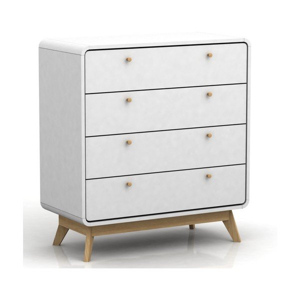 Biela vysoká komoda 80x88 cm Caitlin – Støraa-image-2