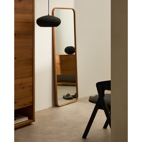 Nástenné zrkadlo s dreveným rámom 54x154 cm Milsa – Kave Home-image-1