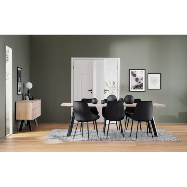 Čierne zamatové jedálenské stoličky v súprave 2 ks Sierra - Rowico-image-1