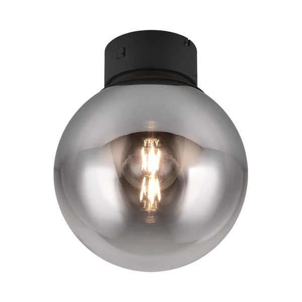 Čierne LED stropné svietidlo so skleneným tienidlom ø 30 cm Cipallone – CINQUE