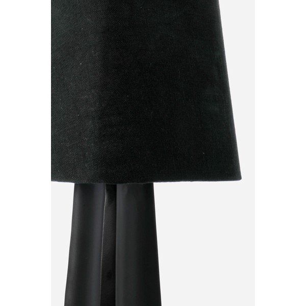 Čierna kovová stolová lampa s textilným tienidlom (výška  61 cm) Tripura – Bizzotto-image-3