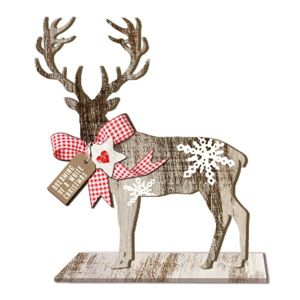Drevená vianočná dekorácia PPD Deer Large Country Xmas, výška 35 cm