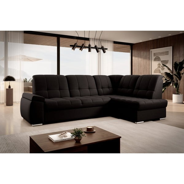 Hnedá rozkladacia/s úložným priestorom rohová pohovka (pravý roh/do L) Sado – ELTAP-image-4