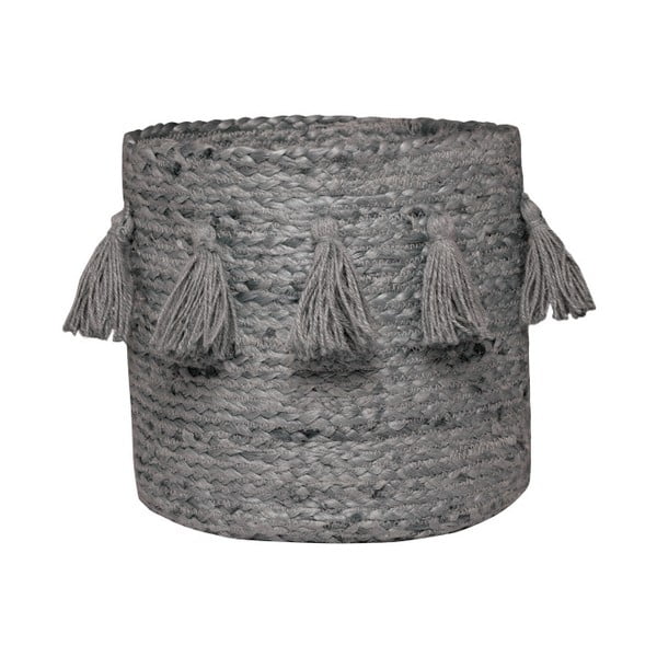 Sivý úložný košík z konopného vlákna Nattiot, Ø 30 cm