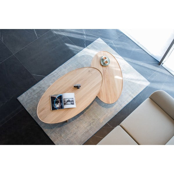 Konferenčný stolík z dubového dreva v prírodnej farbe 80x150 cm Mu - Gazzda-image-1