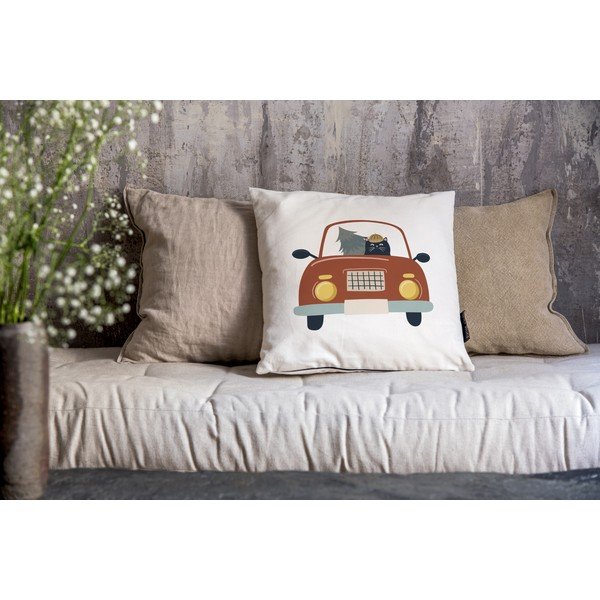 Obliečka na vankúš s vianočným motívom 45x45 cm Cat Driver – Butter Kings-image-1