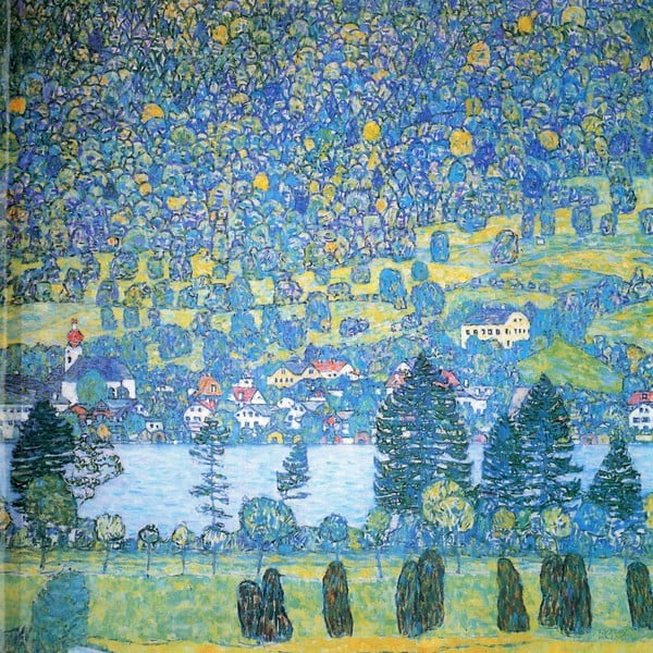 Obraz - reprodukcia 50x50 cm Lake, Gustav Klimt - Fedkolor