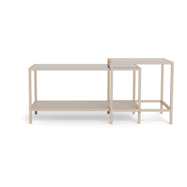 Sivé oceľové konferenčné stolíky v súprave 2 ks 50x90 cm Seaford – Actona-image-1