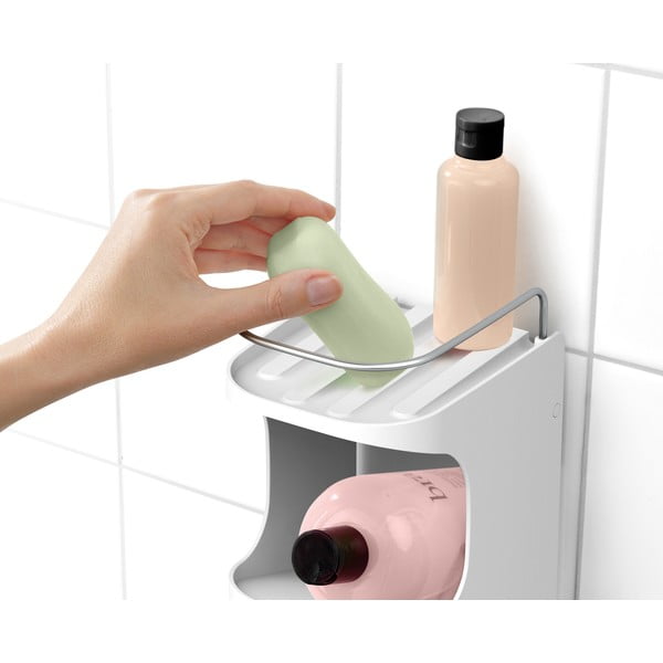 Biela samodržiaca plastová kúpeľňová polička Capsule - Joseph Joseph-image-4