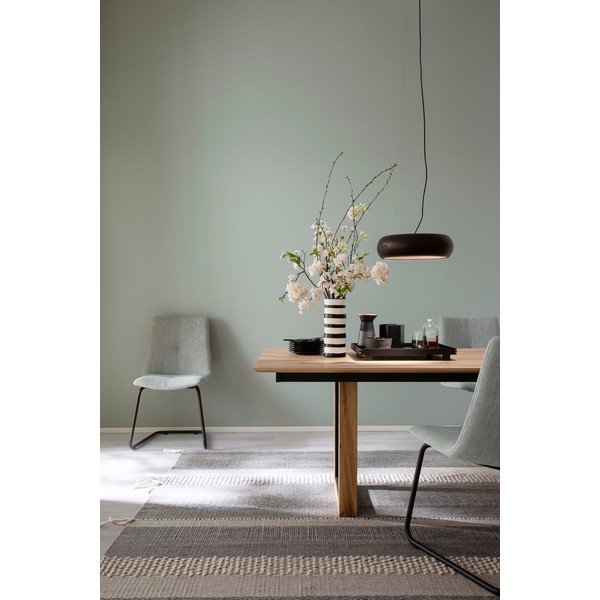 Čierne LED stmievateľné závesné svietidlo s kovovým tienidlom ø 40 cm Wood – Fischer & Honsel-image-1