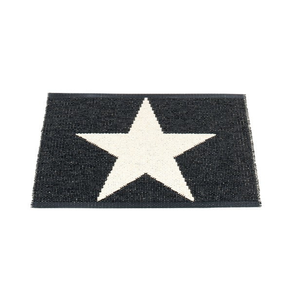 Čierno-biely vnútorný a vonkajší koberec 70x50 cm Viggo Black – Pappelina