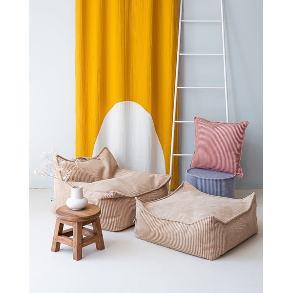 Svetlohnedý menčestrový detský sedací vak Square – Wigiwama-image-3