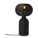 Čierna stolová lampa s ratanovým tienidlom (výška  43 cm) Werna – Villa Collection