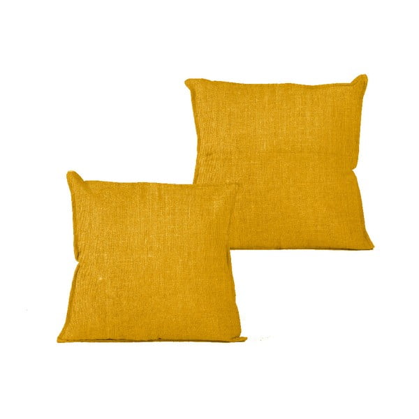 Obliečka na vankúš Linen Yellow, 45 × 45 cm
