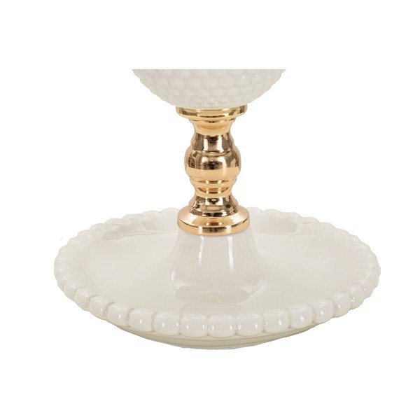 Biela stolová lampa s textilným tienidlom (výška 40 cm) Napoli – Mauro Ferretti-image-3