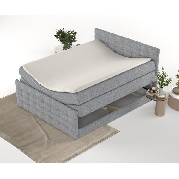 Sivá boxspring posteľ s úložným priestorom 200x200 cm Blend – Maison de Rêve-image-4