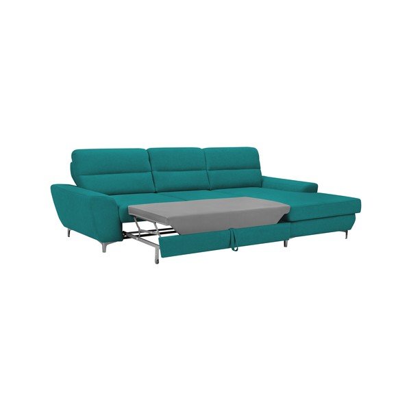 Tyrkysová rozkladacia rohová pohovka Windsor & Co Sofas Omega, pravý roh-image-3