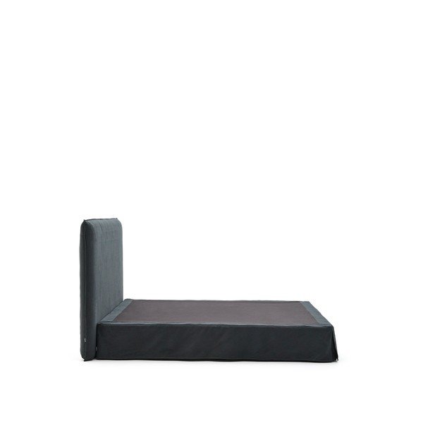 Antracitová čalúnená dvojlôžková posteľ 180x200 cm Jaira – Kave Home-image-3