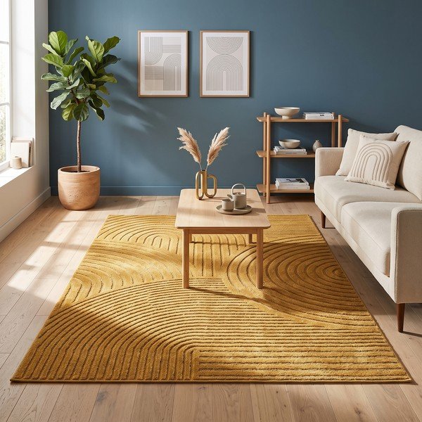 Okrovožltý koberec 200x290 cm Whirl – ESTE-image-4