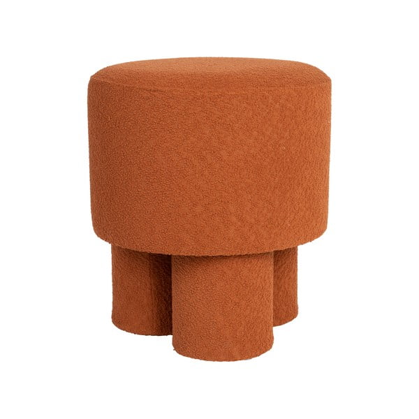 Taburet z textílie buklé v tehlovej farbe Marcos – White Label