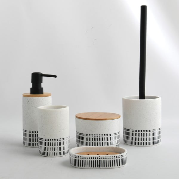 Biely kúpeľňový organizér na vatové tampóny z polyresínu Yuma – Spirella-image-1