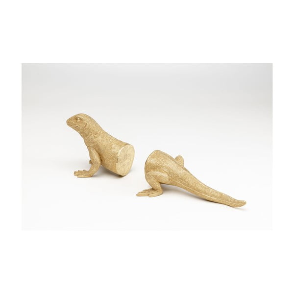 Sada dvoch zarážok na knihy v zlatej farbe Kare Design Lizard-image-4